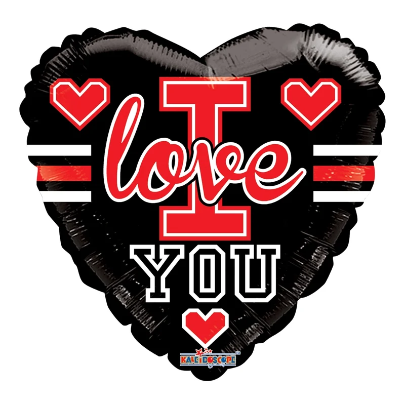 Folieballon Hart I Love You Zwart 46cm