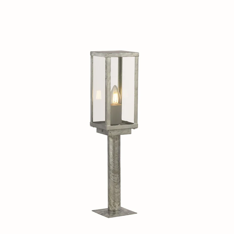Box II 500 mm buitenpaal, zilver en helder glas, IP44