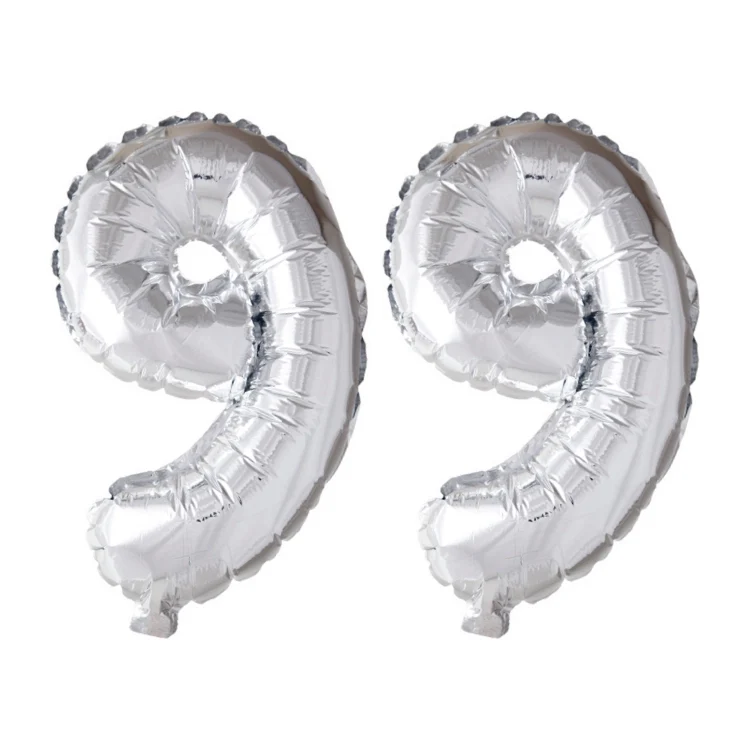 Folieballon 99 jaar Zilver 66cm