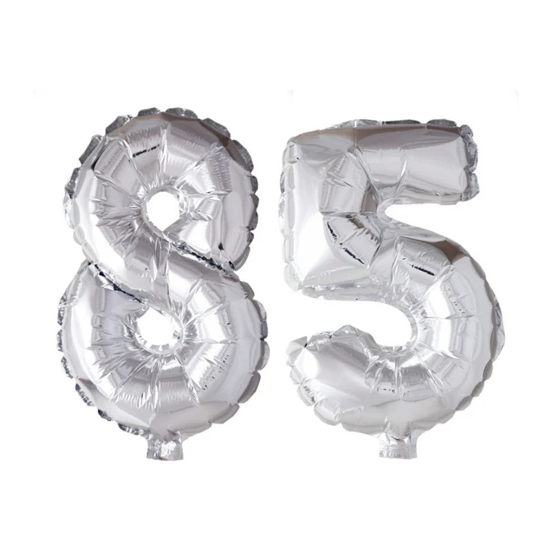 Folieballon 85 jaar Zilver 66cm