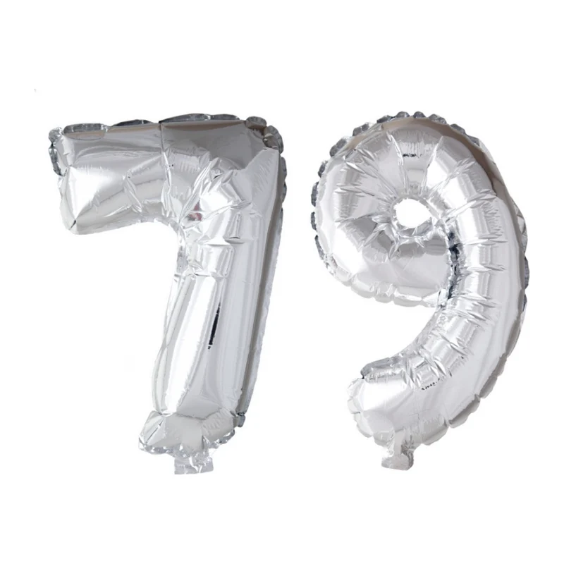 Folieballon 79 jaar Zilver 66cm