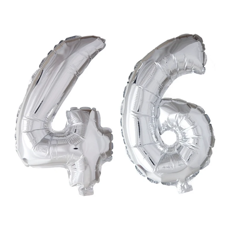 Folieballon 46 jaar Zilver 66cm