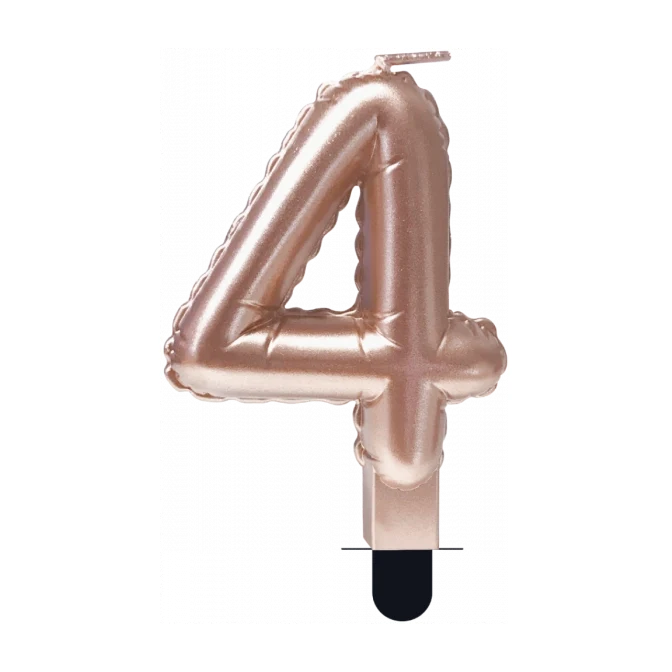 Folieballon cijfer kaars Rosé Goud 4