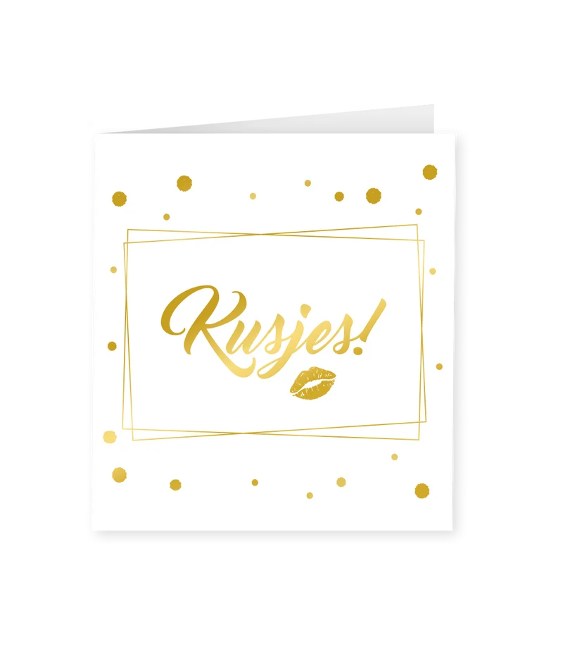 Kaart gold/white - Kusjes