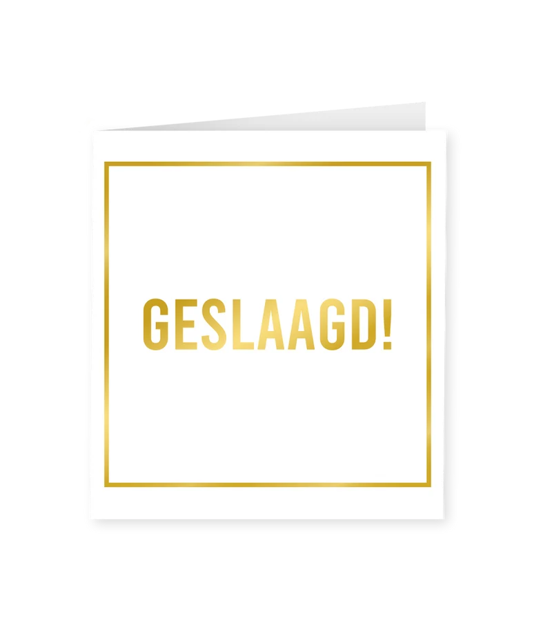 Kaart gold/white - Geslaagd