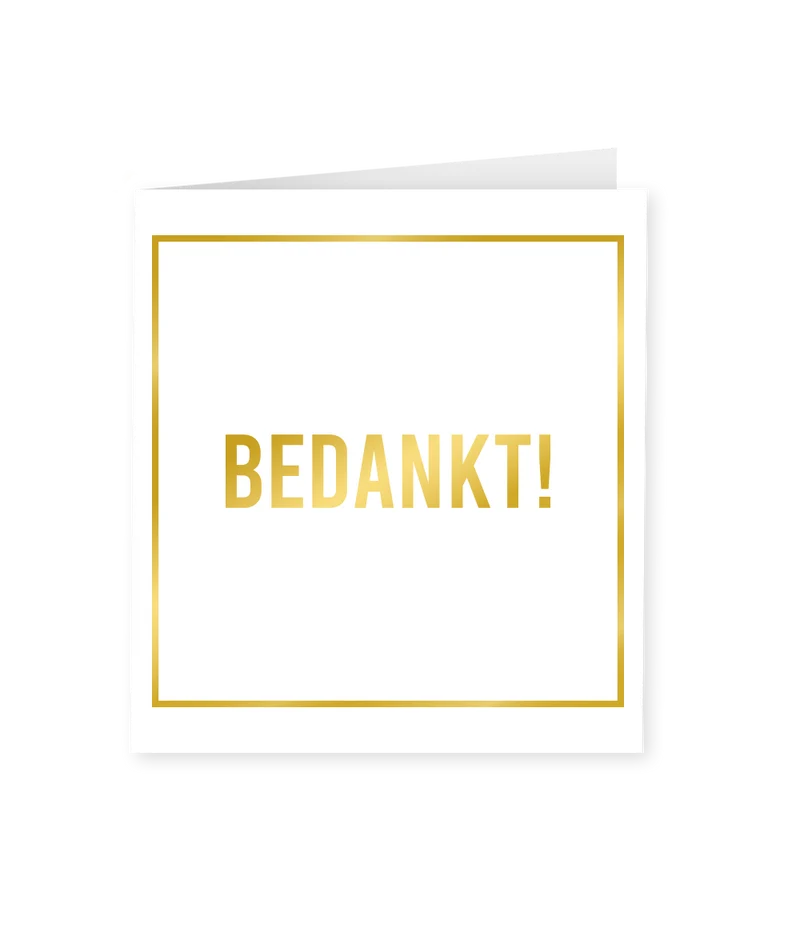 Kaart gold/white - Bedankt