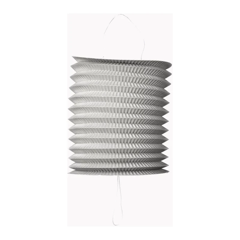 Papieren lampion diameter 16cm metallic zilver