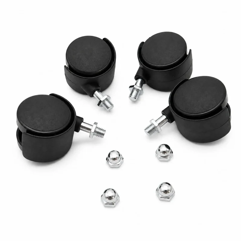 Glide Like Butter Four Pack Swivel Caster Wheels With Brakes For Oil Filled Radiators And Electric Heaters Replacement Casters For Furniture And Bath Chairs Floor Safe Plastic Design Quiet Operation Black