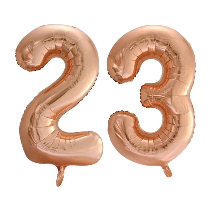 Folieballon 23 jaar Rose Goud 66cm