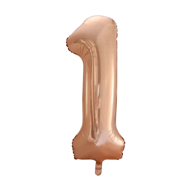 Folieballon 1 jaar Rose Goud 66cm