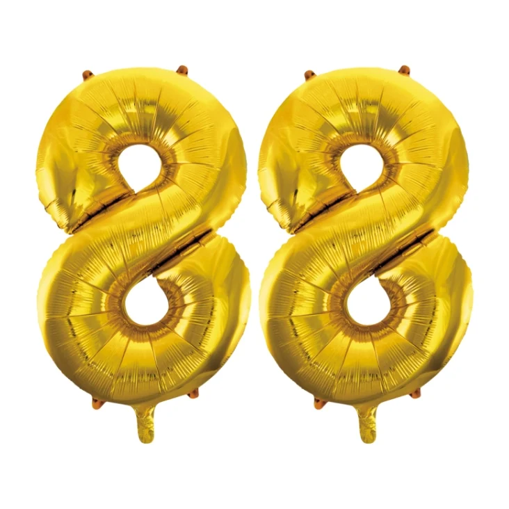 Folieballon 88 jaar Goud 66cm