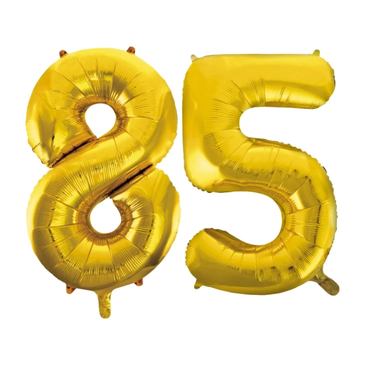Folieballon 85 jaar Goud 66cm