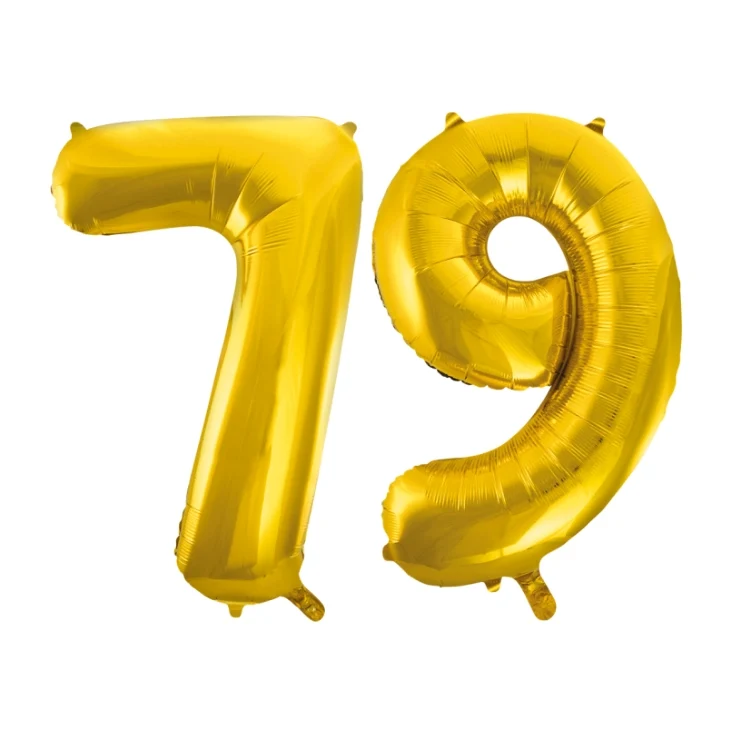 Folieballon 79 jaar Goud 66cm