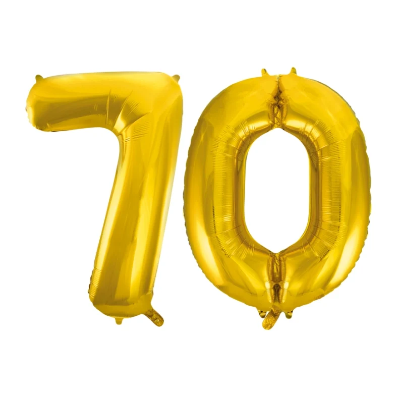 Folieballon 70 jaar Goud 66cm