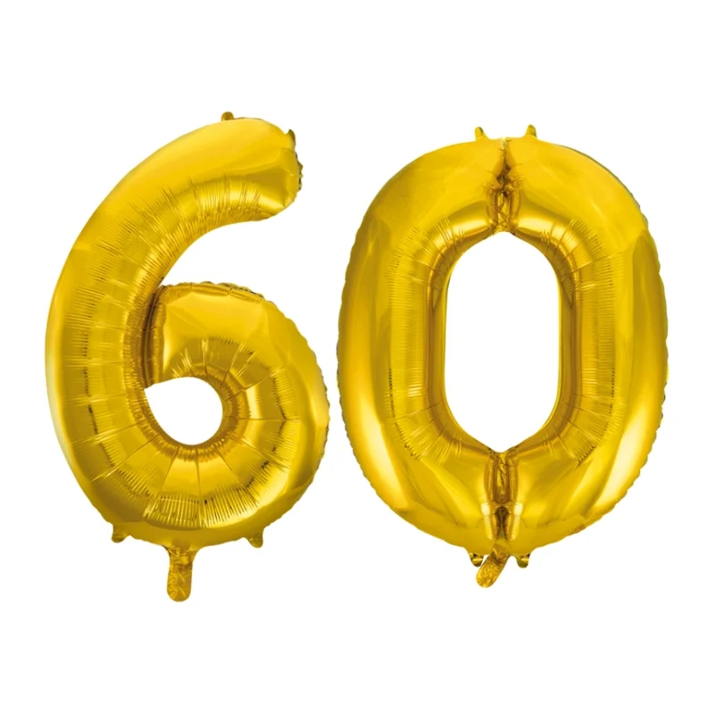 Folieballon 60 jaar Goud 66cm