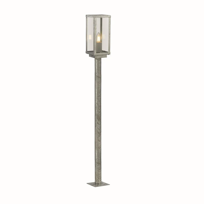 Box II 900 mm buitenpaal, zilver en helder glas, IP44