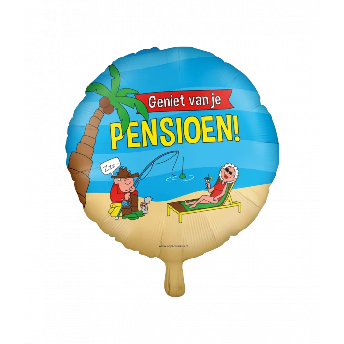 Folieballon Pensioen cartoon
