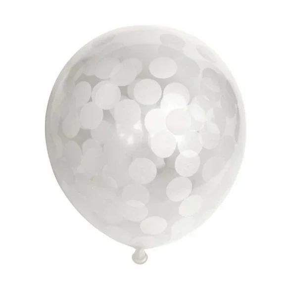 Ballonnen Confetti Wit - 6 stuks - 30cm