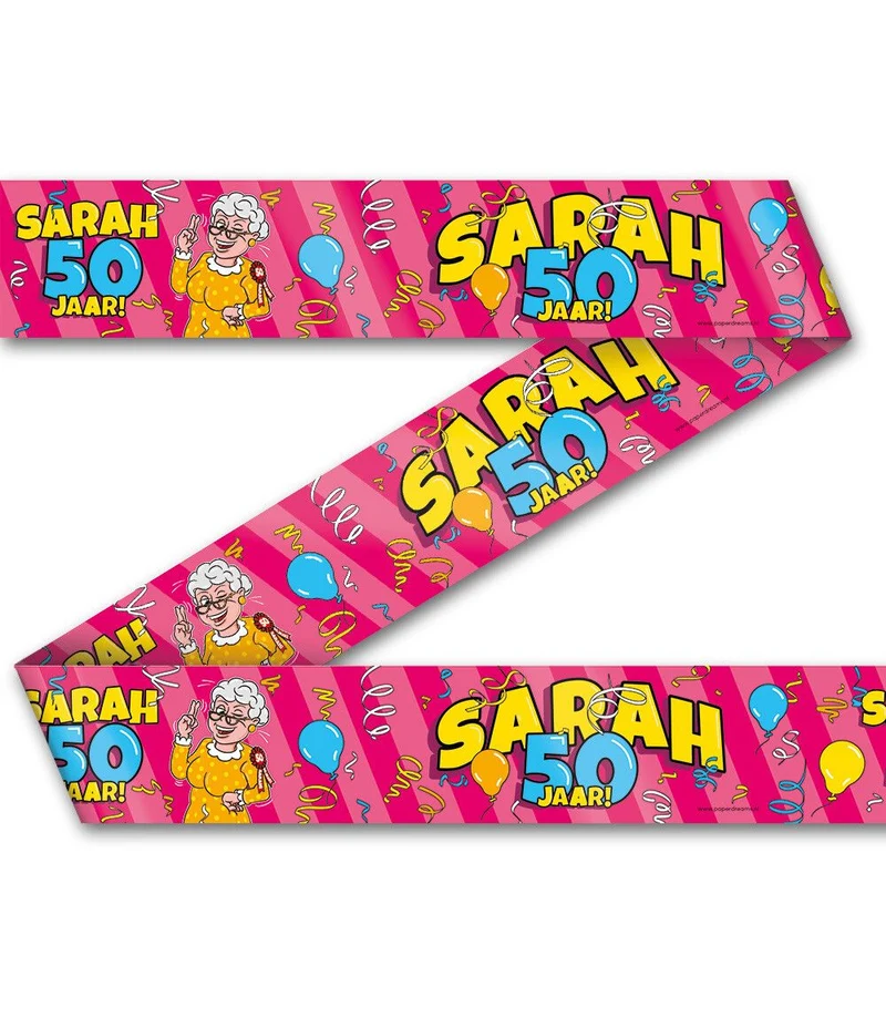 Party lint - Sarah 50 jaar cartoon