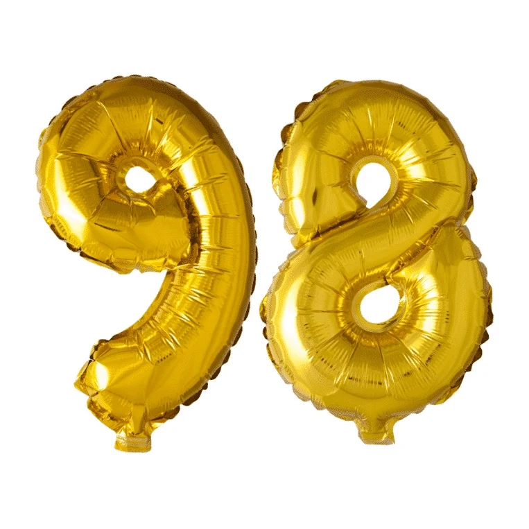 Folieballon 98 jaar Goud 41cm