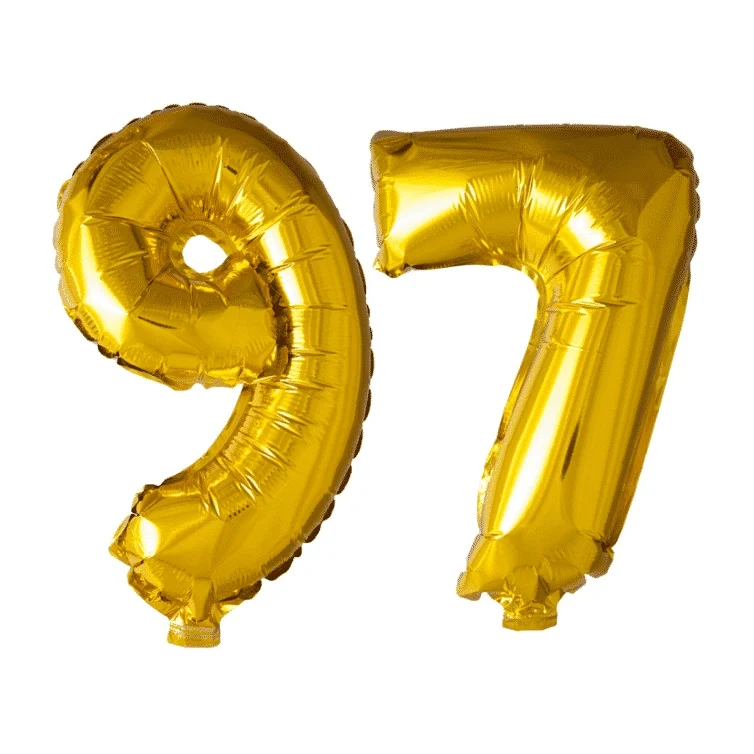 Folieballon 97 jaar Goud 41cm