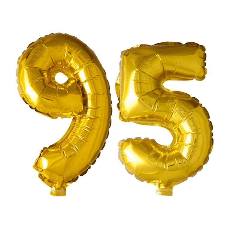 Folieballon 95 jaar Goud 41cm