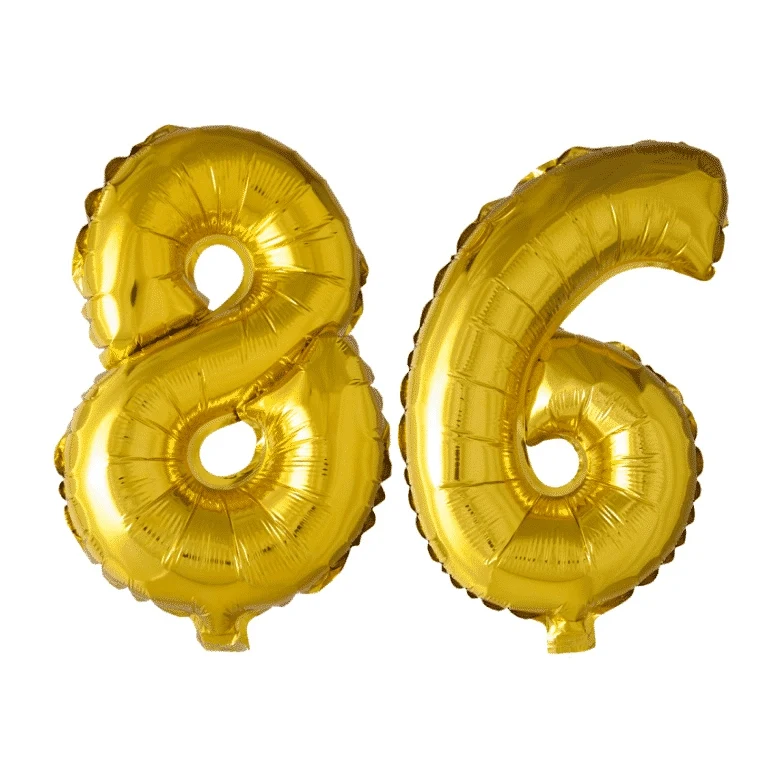 Folieballon 86 jaar Goud 41cm