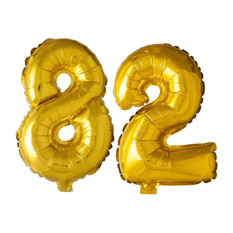 Folieballon 82 jaar Goud 41cm