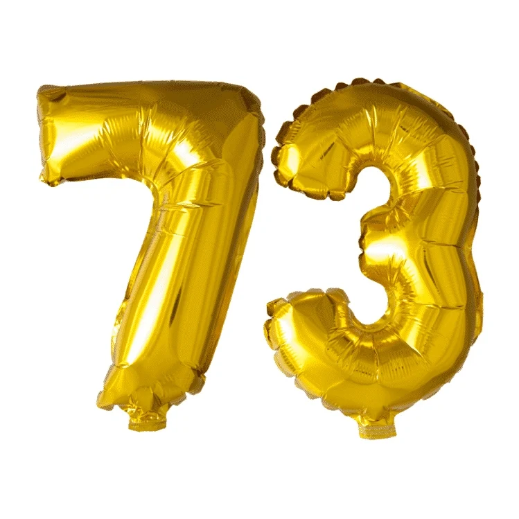Folieballon 73 jaar Goud 41cm