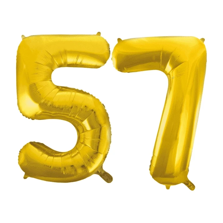 Folieballon 57 jaar Goud 41cm