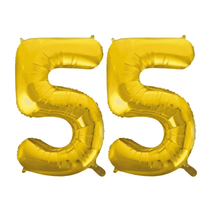 Folieballon 55 jaar Goud 41cm