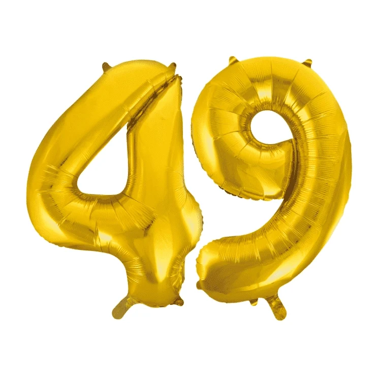 Folieballon 49 jaar Goud 41cm