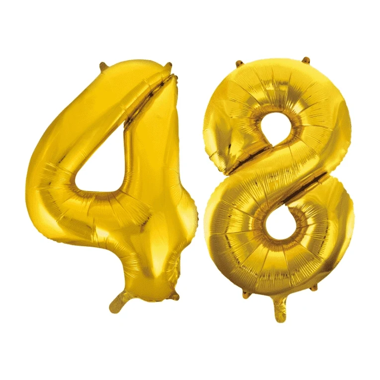 Folieballon 48 jaar Goud 41cm