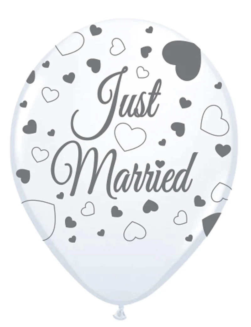 Ballonnen Just Married Trouwen
