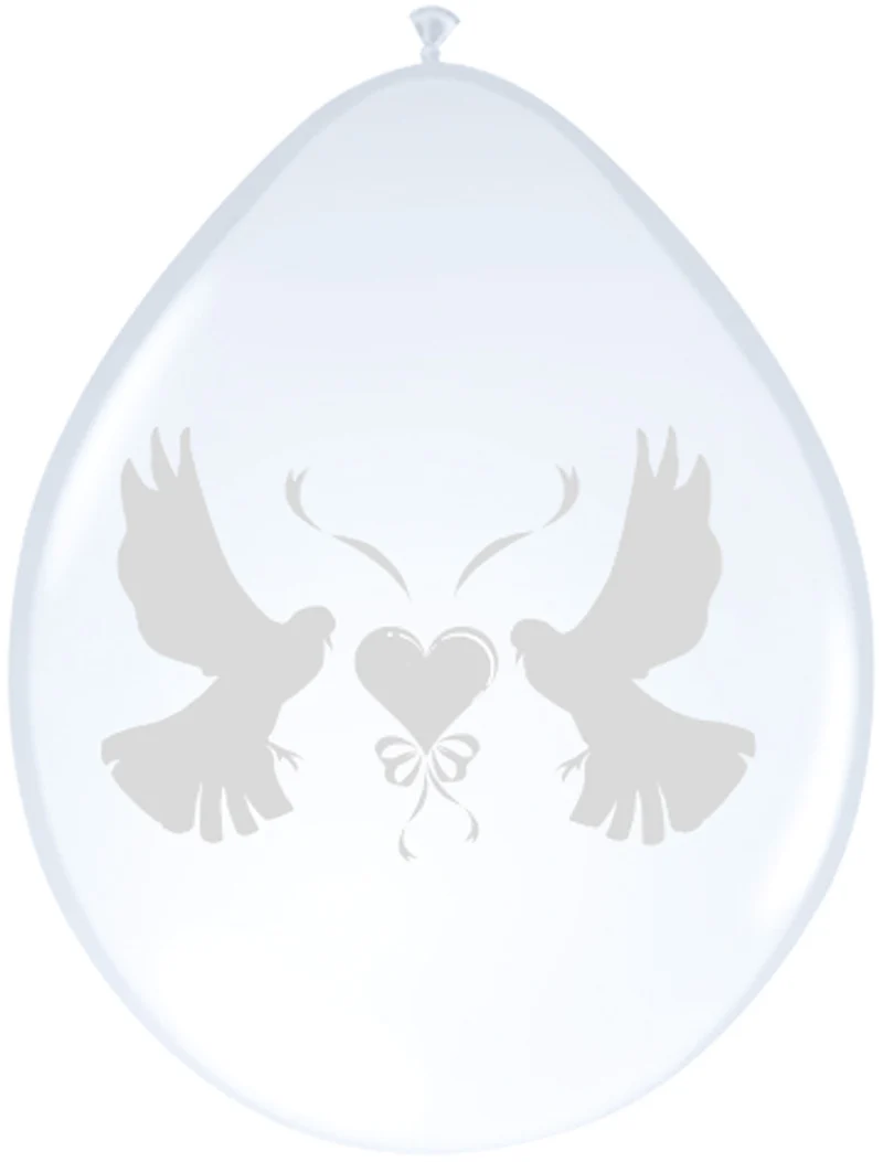 Latex Ballonnen Duif Met Wit / 8 stuks