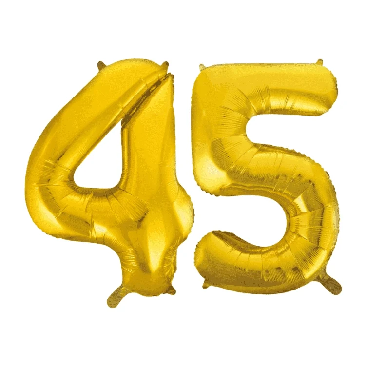 Folieballon 45 jaar Goud 41cm