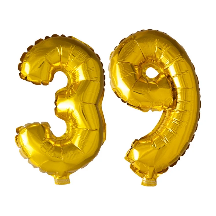 Folieballon 39 jaar Goud 41cm