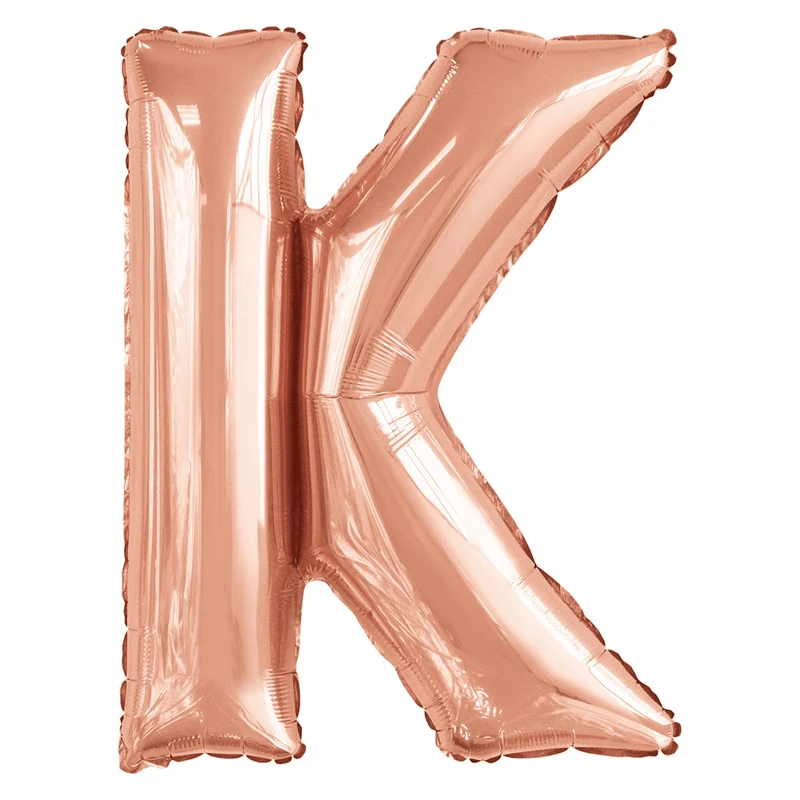 Letterballon K Rose Goud XL 86cm