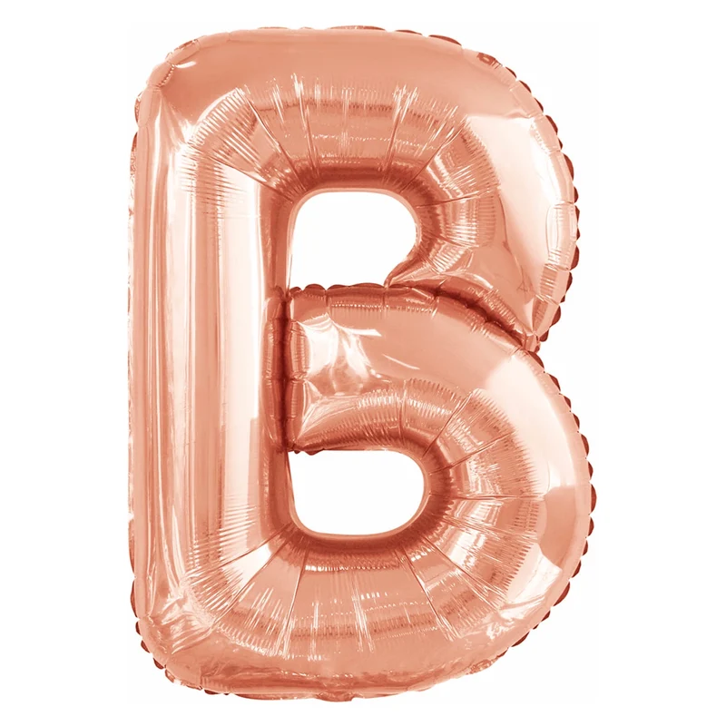 Letterballon B Rose Goud XL 86cm