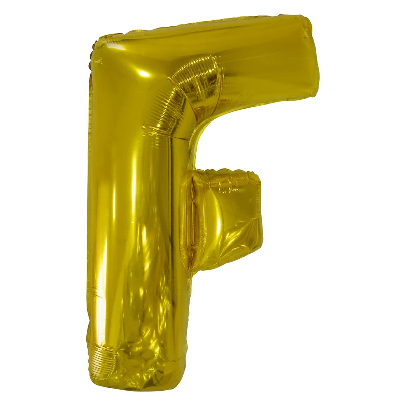 Letterballon F Goud XL 86cm