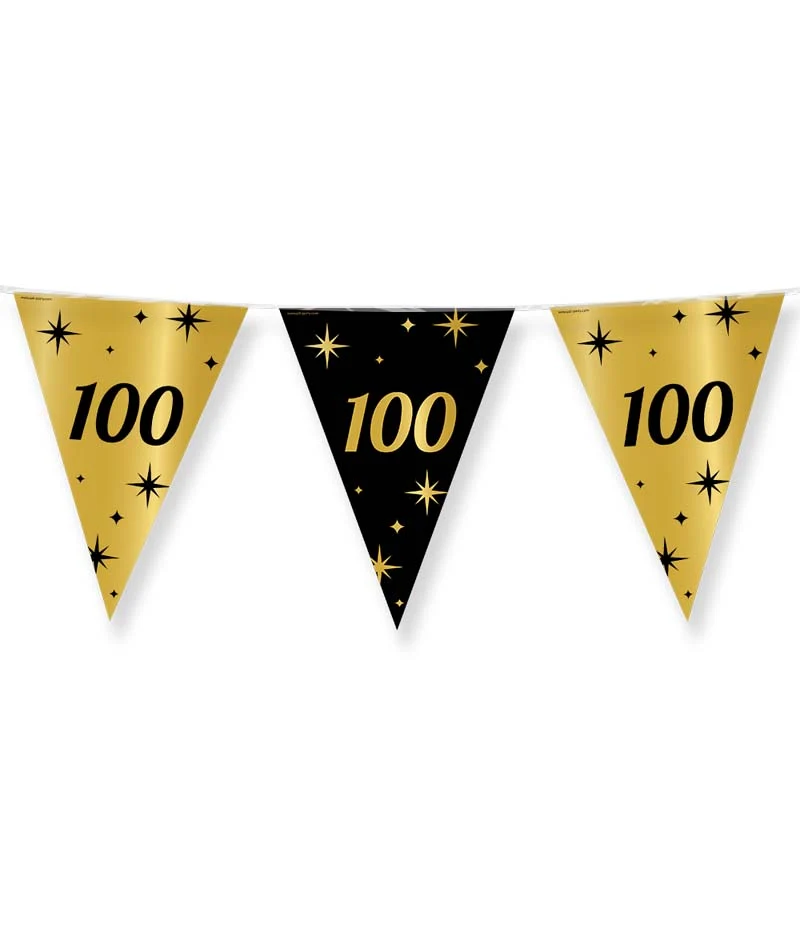 Vlaggenlijn zwart/goud 100 (10m)