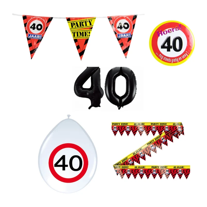 40 jaar verjaardag versiering pakket verkeersbord
