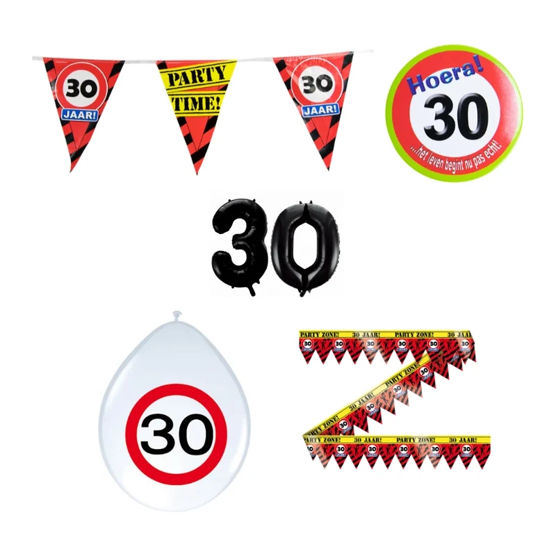 30 jaar verjaardag versiering pakket verkeersbord