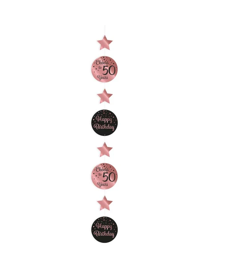Hang decoratie rosé/zwart - 50
