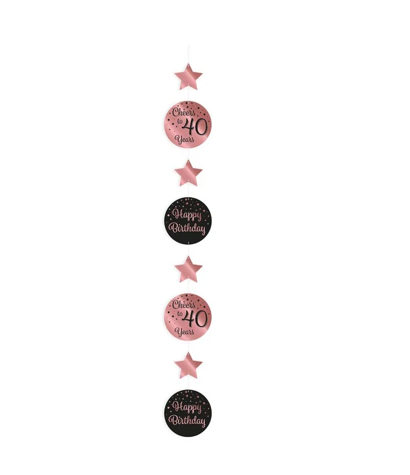Hang decoratie rosé/zwart - 40