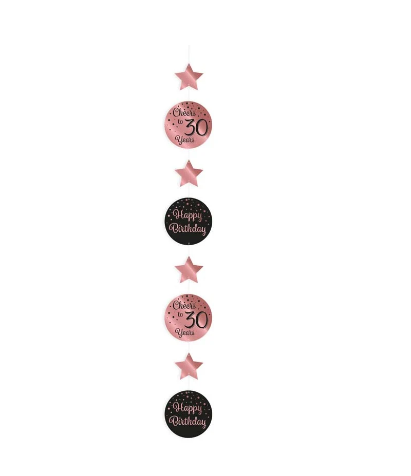Hang decoratie rosé/zwart - 30
