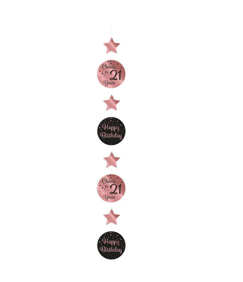 Hang decoratie rosé/zwart - 21