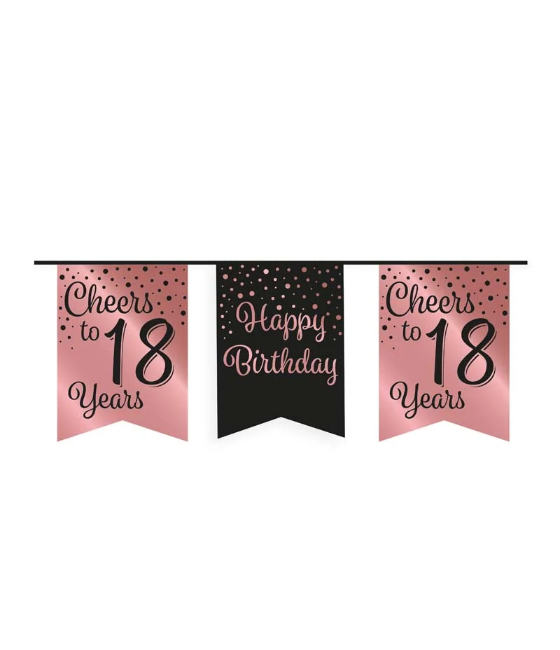Vlaggenlijn rosé/zwart 18 (6m)