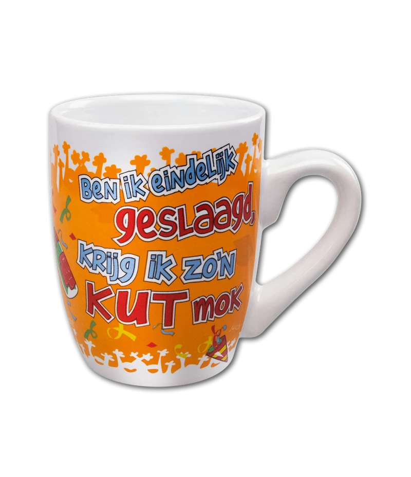 Cartoon mok - Geslaagd kut