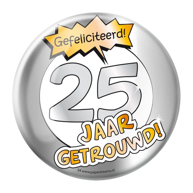 25 jaar Getrouwd - Button XL